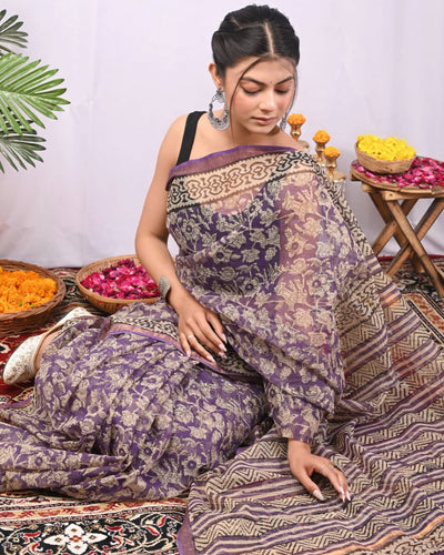 IT-X14326 Purple Kota saree