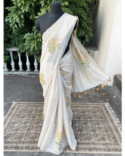 Load image into Gallery viewer, IT-V15894 Cream &amp; Yellow Linen Saree