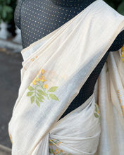 Load image into Gallery viewer, IT-V15894 Cream &amp; Yellow Linen Saree