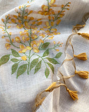 Load image into Gallery viewer, IT-V15894 Cream &amp; Yellow Linen Saree