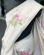 Load image into Gallery viewer, IT-V15895 Cream &amp; Pink Linen Saree