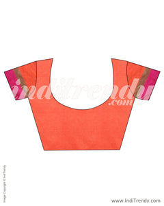 IMR-28243 - Orange & Pink Synthetic Silk Saree