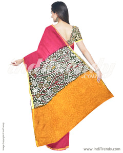 IMR-9814 Pink Kalam Sari