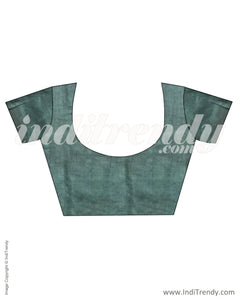 IMR-19715 - Blue & Black Tussar  Saree