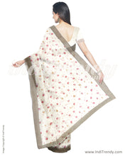 Load image into Gallery viewer, IMS-13029 - Beige &amp;  Faux Linen Saree