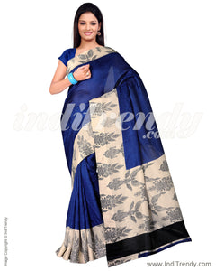 IMS-13070 - Blue &  Pure Silk Saree