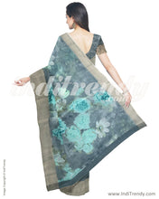 Load image into Gallery viewer, IMS-13228 - Grey &amp;  Faux Linen Saree