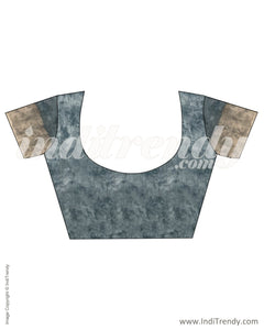 IMS-13228 - Grey &  Faux Linen Saree