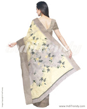 Load image into Gallery viewer, IMS-13232 - Light Yellow &amp;  Faux Linen Saree