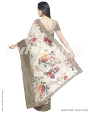 Load image into Gallery viewer, IMS-13235 - Beige &amp;  Faux Linen Saree