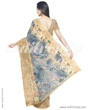 Load image into Gallery viewer, IMS-13241 - Blue &amp;  Faux Linen Saree