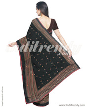 Load image into Gallery viewer, IMS-13258 - Black &amp;  Faux Linen Saree