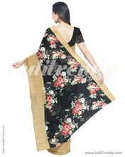 Load image into Gallery viewer, IMS-13590 - Black &amp; Multi Blended Tussar Saree