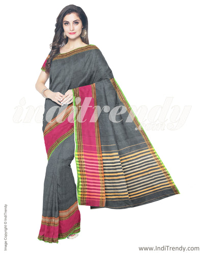 ITS-14691 - Silver Grey &  Cotton Saree
