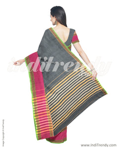 ITS-14691 - Silver Grey &  Cotton Saree