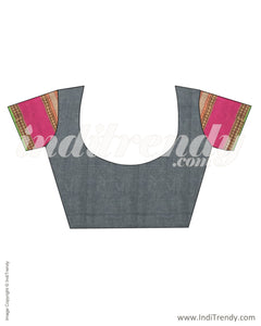 ITS-14691 - Silver Grey &  Cotton Saree