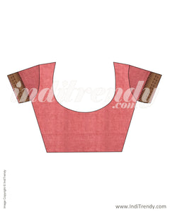 ITS-14702 - Peach &  Cotton Saree