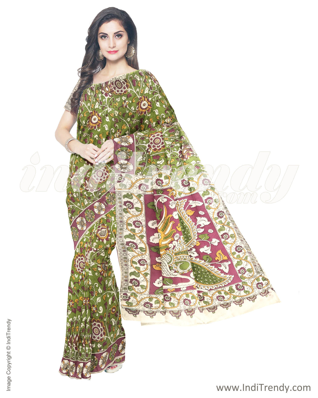 ITS-14751 - Green & Pink Pure Silk Saree