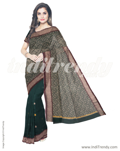 ITS-15919 - Green &  Pure Kanchi Cotton Saree