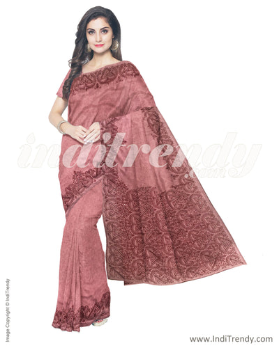 ITS-16761 - Peach &  Blended Tussar Saree
