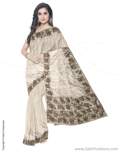 ITS-18796 - Beige &  Faux Tussar Saree