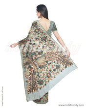 Load image into Gallery viewer, ITS-20035 Grey Blue Chanderi Saree