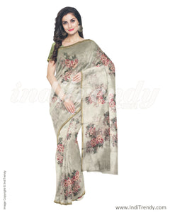 ITS-20061 Grey Chanderi Saree