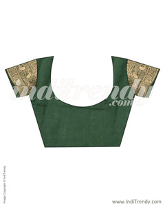 ITS-20067 - Parrot Green &  Faux Chanderi Saree