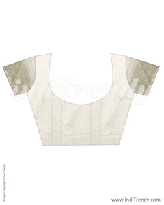 IMR-23324 - Cream &  Pure Linen Saree