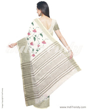 Load image into Gallery viewer, IMR-23324 - Cream &amp;  Pure Linen Saree