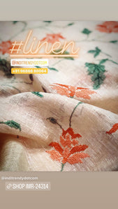 IMR-24314 Peach Linen Saree
