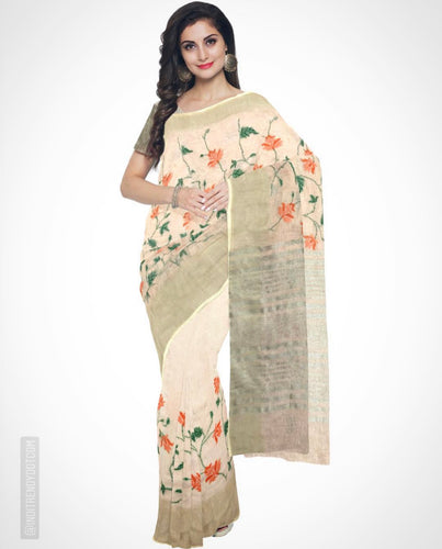 IMR-24314 Peach Linen Saree